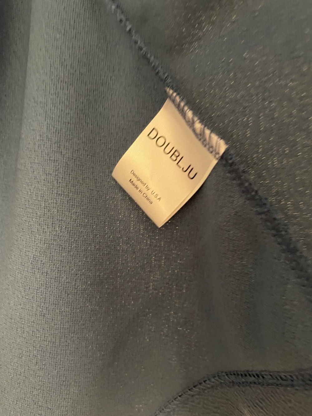 DOUBLJU Women’s Ruched 3/4 Sleeves Open Front Blue Lightweight Jacket Blazer L - Picture 3 of 7